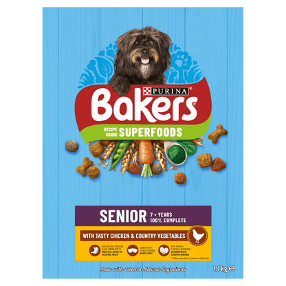 BAKERS Senior Chicken With Vegetables Dry Dog Food 1.1kg - UK Food & Drink - 7613036287715