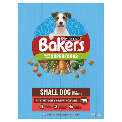 Bakers Small Dog with Tasty Beef & Country Vegetables 1.1kg - UK Food & Drink - 7613036287708