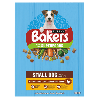 Bakers Small Dog with Tasty Chicken & Country Vegetables 1.1kg - UK Food & Drink - 7613036288477
