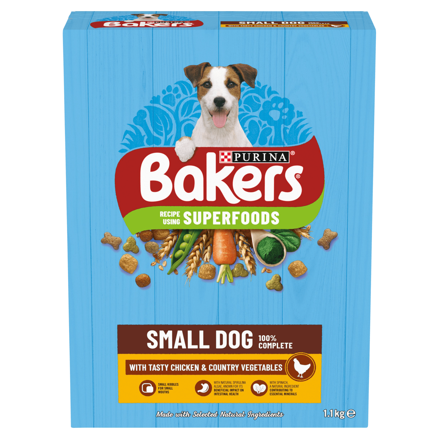 Bakers Small Dog with Tasty Chicken & Country Vegetables 1.1kg - UK Food & Drink - 7613036288477