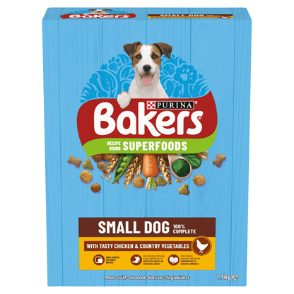 Bakers Small Dog with Tasty Chicken & Country Vegetables 1.1kg - UK Food & Drink - 7613036288477