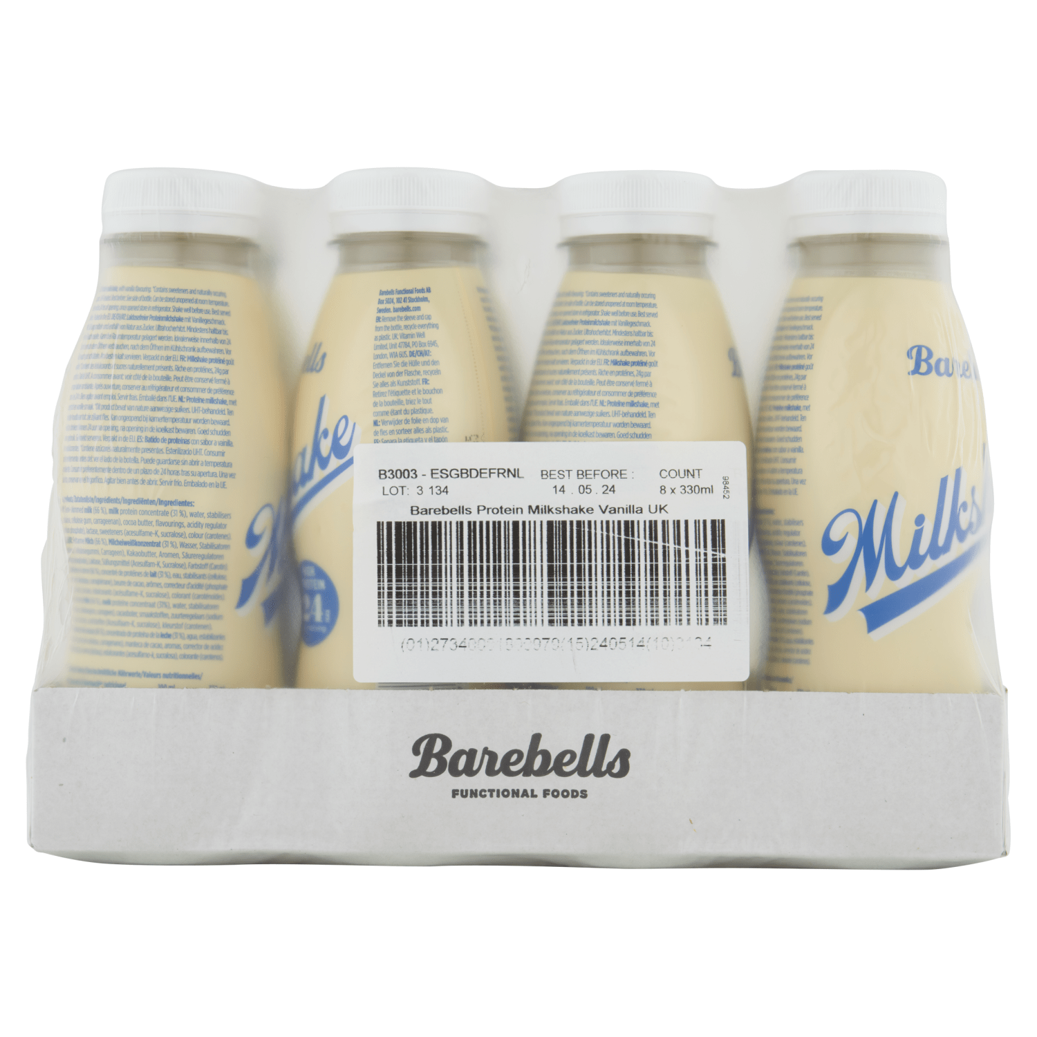Barebells Protein Milkshake Vanilla Flavour 330ml - UK Food & Drink - 7340001800975