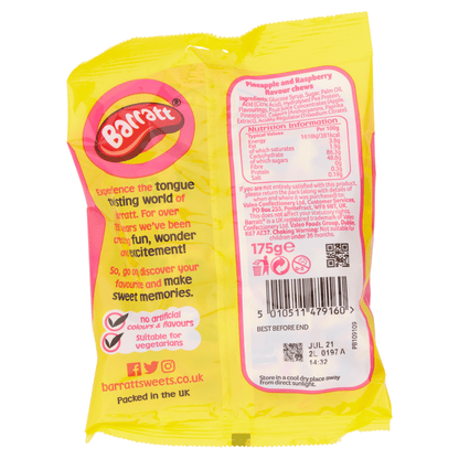 Barratt Fruit Salad Chews 175g - UK Food & Drink - 5010511479160