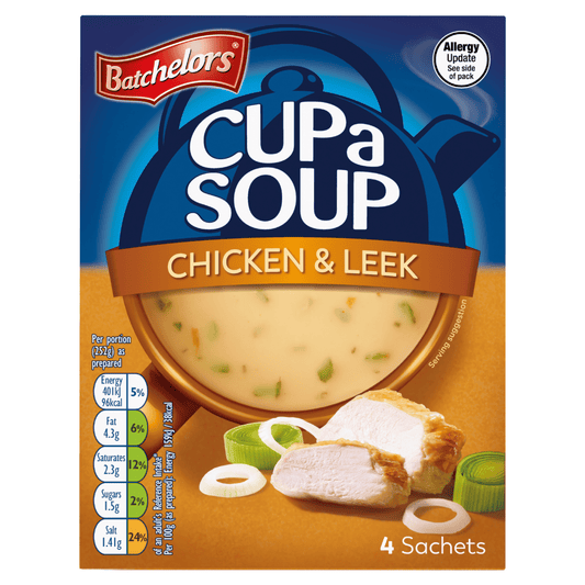 Batchelor's Cup a Soup Chicken & Leek 4 Sachets 86g - UK Food & Drink - 5000354402715