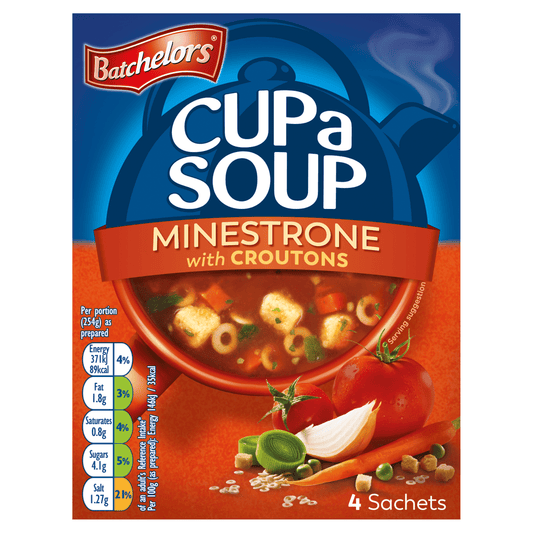 Batchelors Cup a Soup Minestrone with Croutons 4 Sachets 94g - UK Food & Drink - 5000175409122