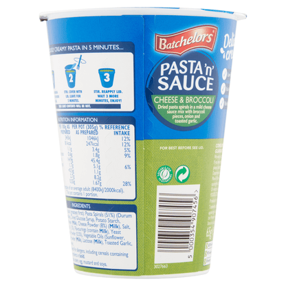 Batchelors Pasta 'n' Sauce Cheese & Broccoli 65g - UK Food & Drink - 5000354907456