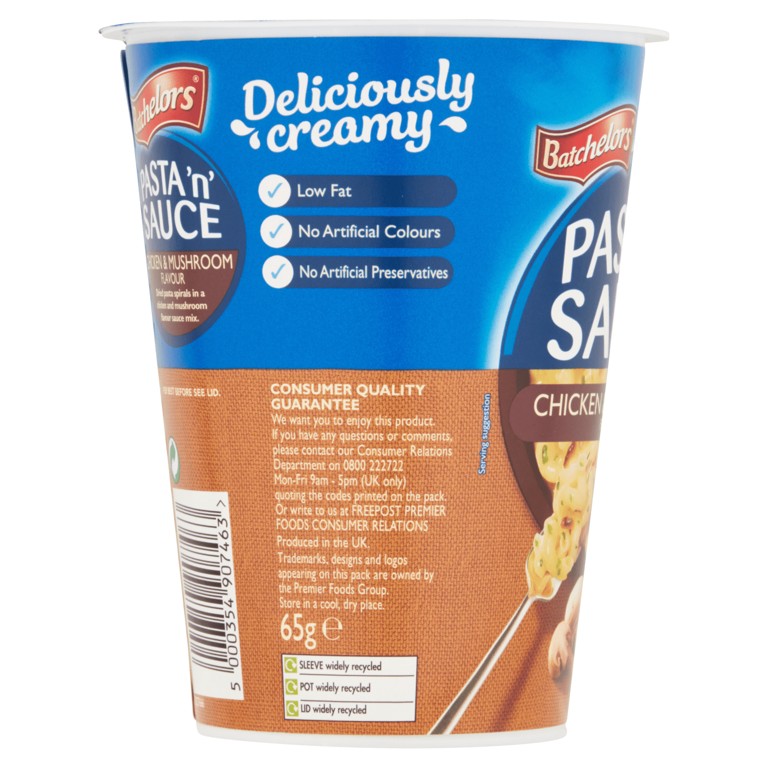 Batchelors Pasta 'n' Sauce Chicken & Mushroom Flavour 65g - UK Food & Drink - 5000354907463