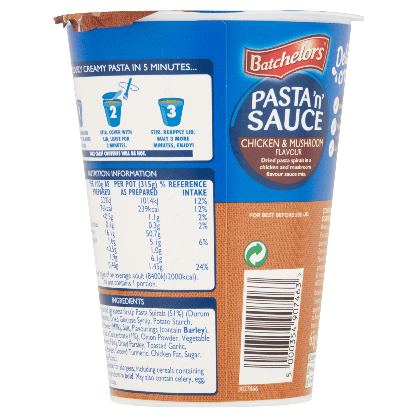 Batchelors Pasta 'n' Sauce Chicken & Mushroom Flavour 65g - UK Food & Drink - 5000354907463