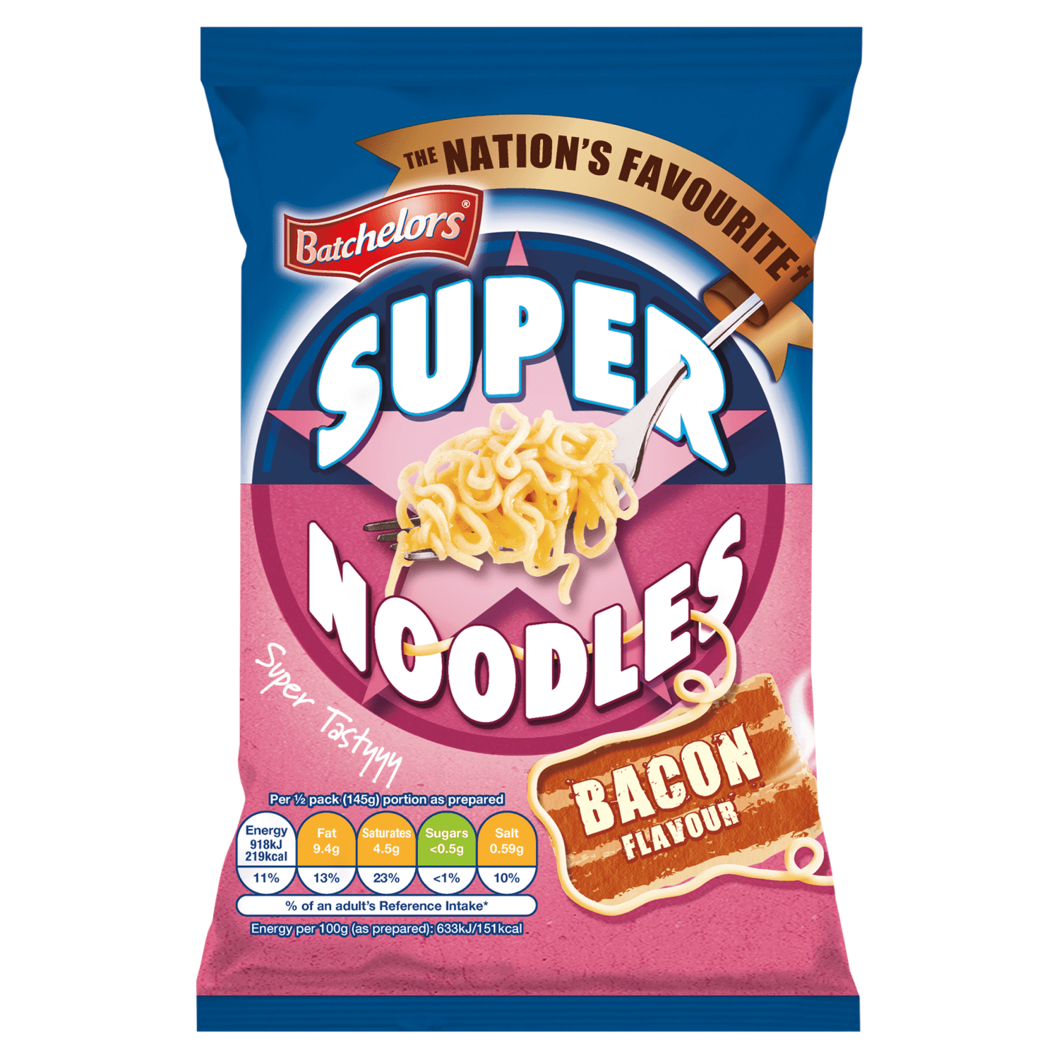 Batchelors Super Noodles Bacon Flavour 90g - UK Food & Drink - 5000354405013