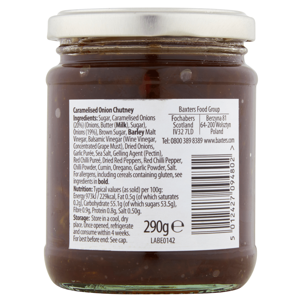 Baxters Caramelised Onion Chutney 290g - UK Food & Drink - 5012427094802