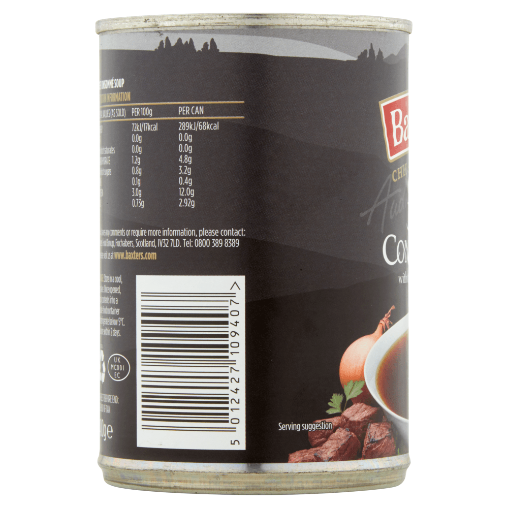 Baxters Chef Selections Beef Consomm√© with Cask Aged Sherry 400g - UK Food & Drink - 5012427109407