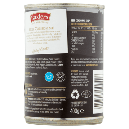 Baxters Chef Selections Beef Consomm√© with Cask Aged Sherry 400g - UK Food & Drink - 5012427109407