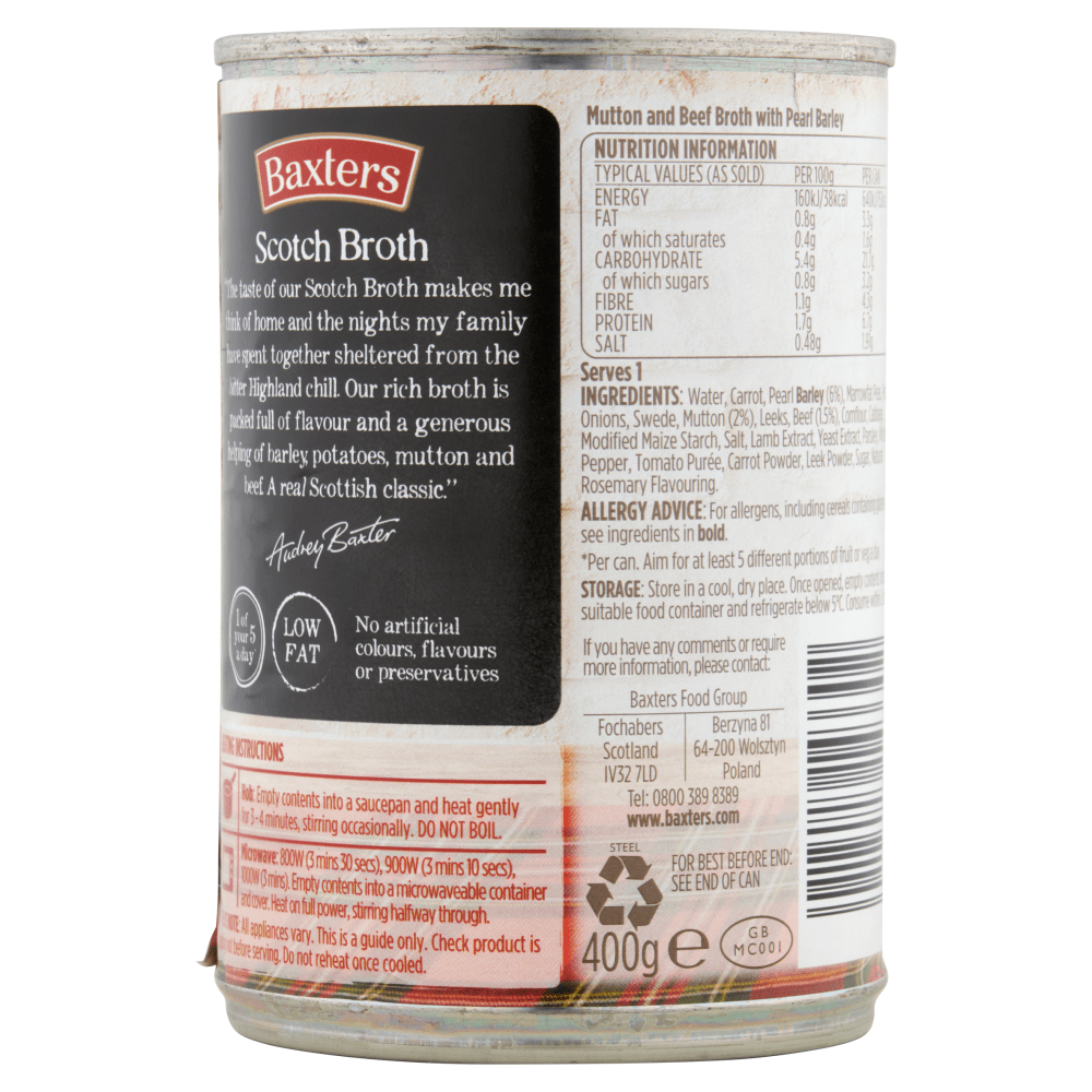Baxters Favourites Scotch Broth 400g - UK Food & Drink - 5012427143302