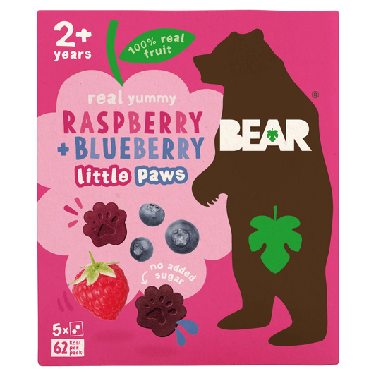 Bear Raspberry + Blueberry Little Paws 2+ Years 5 x 20g - UK Food & Drink - 5060139431521