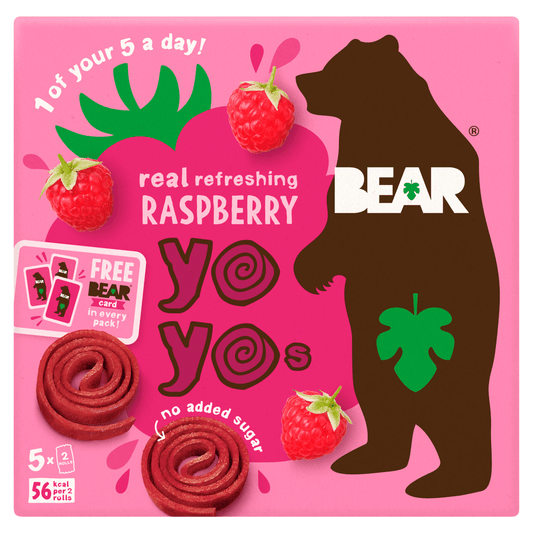 Bear Real Fruit Yoyos Refreshing Raspberry 5 x 20g - UK Food & Drink - 5060139430647