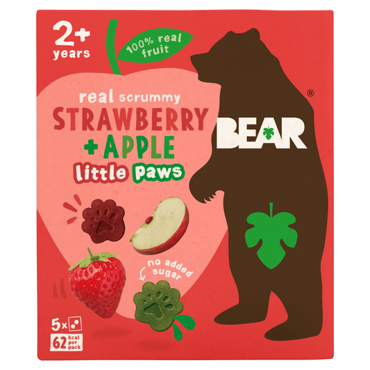 Bear Strawberry + Apple Little Paws 2+ Years 5 x 20g - UK Food & Drink - 5060139431231