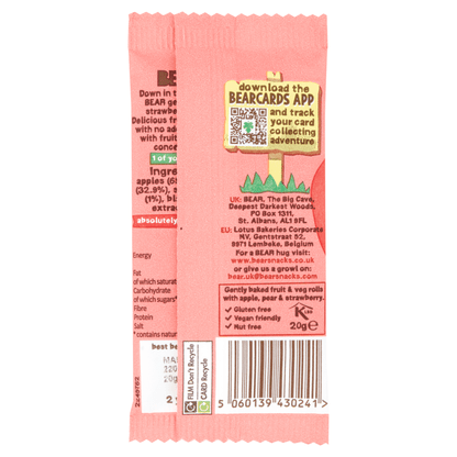 BEAR Yoyos Strawberry 20g - UK Food & Drink - 5060139430241