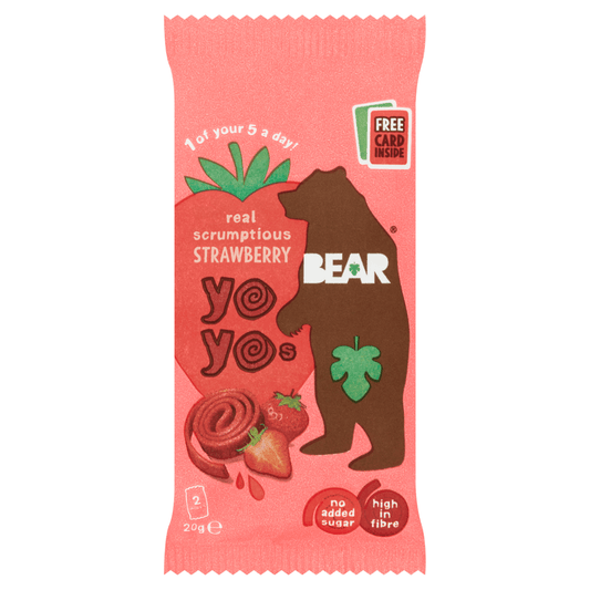 BEAR Yoyos Strawberry 20g - UK Food & Drink - 5060139430241
