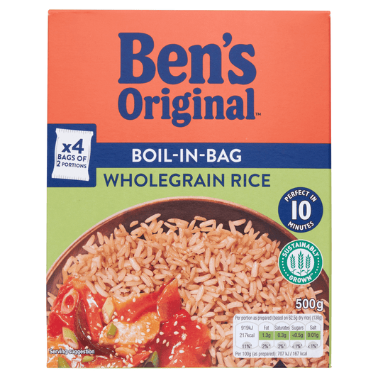 Bens Original Boil In Bag Wholegrain Rice 4 x 125g - UK Food & Drink - 5410673003690