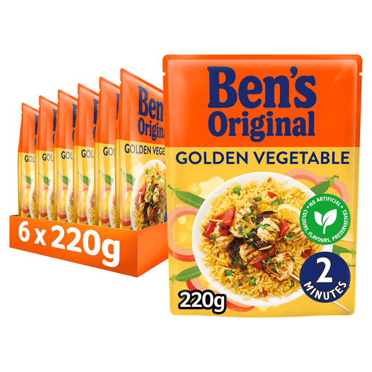 Ben's Original Golden Vegetable Microwave Rice 220g - UK Food & Drink - 5010034013995
