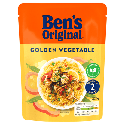 Ben's Original Golden Vegetable Microwave Rice 220g - UK Food & Drink - 5010034013995