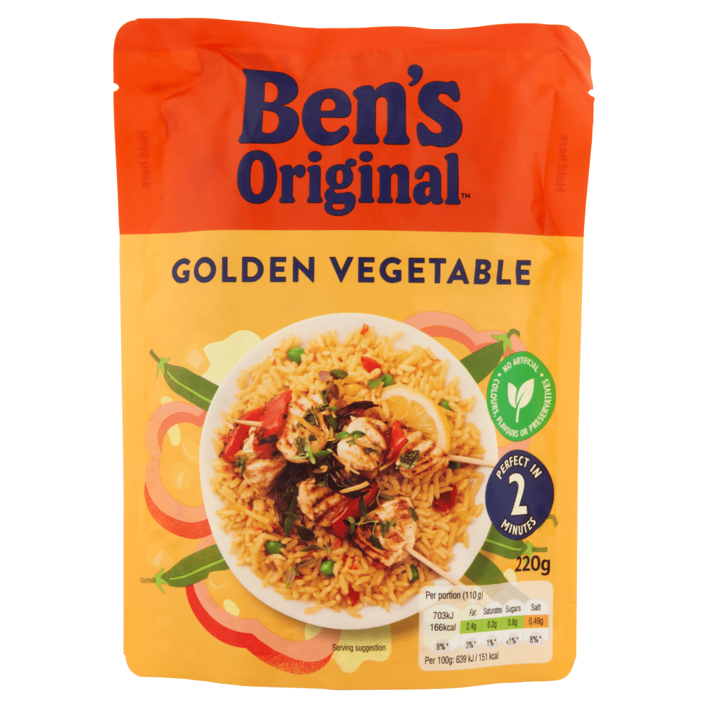 Ben's Original Golden Vegetable Microwave Rice 220g - UK Food & Drink - 5010034013995