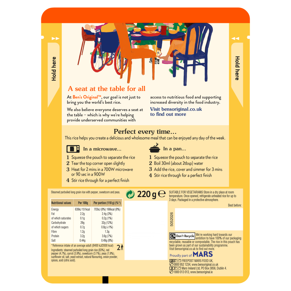 Ben's Original Golden Vegetable Microwave Rice 220g - UK Food & Drink - 5010034013995