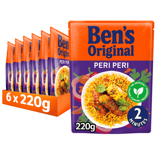 Ben's Original Peri Peri Microwave Rice 220g - UK Food & Drink - 5010034014299