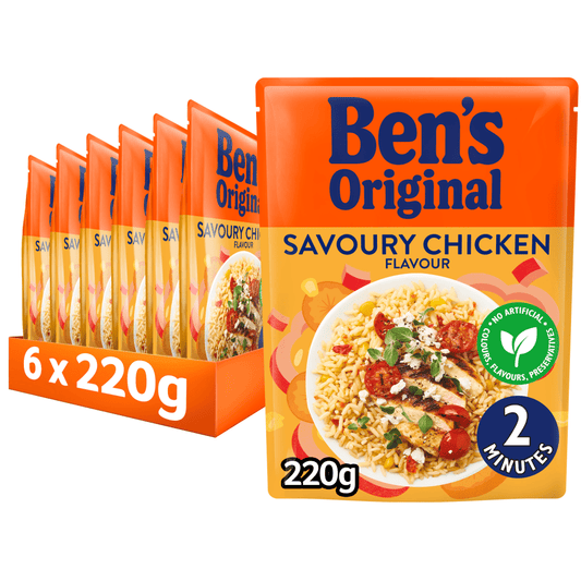 Ben's Original Savoury Chicken Microwave Rice 220g - UK Food & Drink - 5010034013957