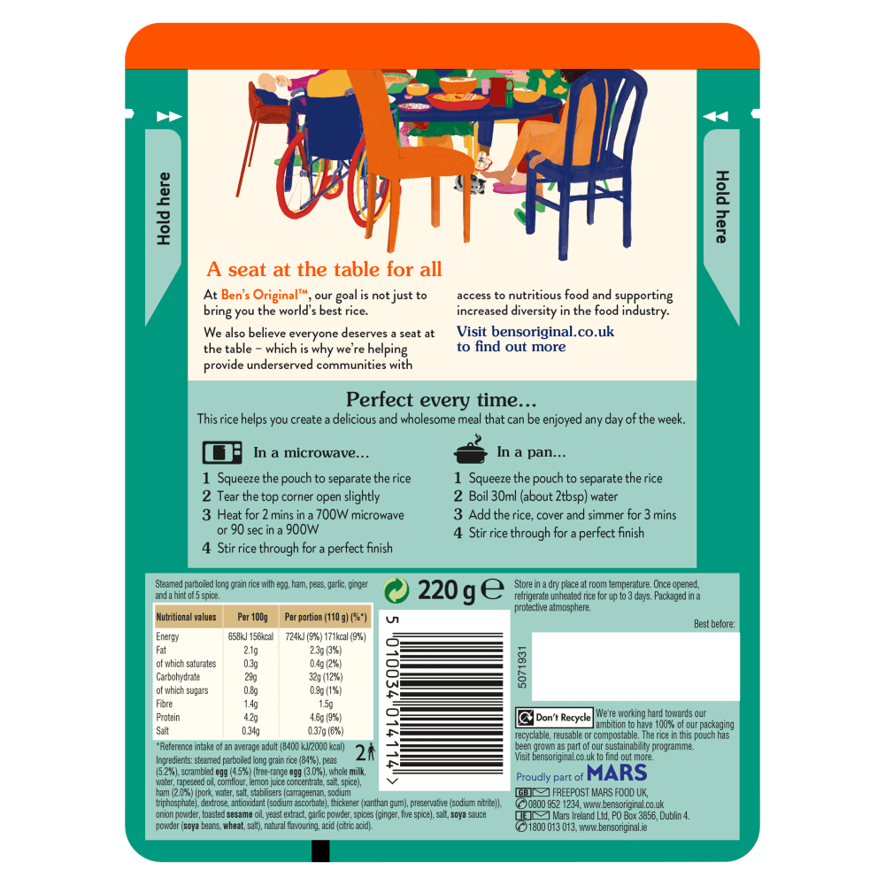 Ben's Original Special Fried Microwave Rice 220g - UK Food & Drink - 5010034014114