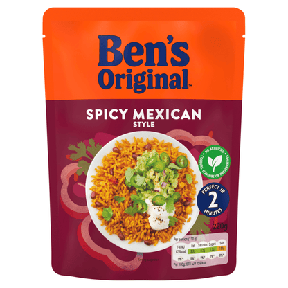 Ben's Original Spicy Mexican Microwave Rice 220g - UK Food & Drink - 5010034014152