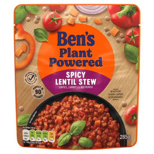 Ben's Plant Powered Spicy Lentil Stew Lentils, Carrots & Red Pepper 285g - UK Food & Drink - 5010034013568