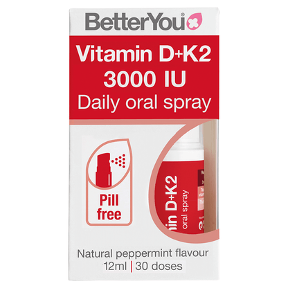 BetterYou D3000+K2 Vitamin D Daily Oral Spray 12ml - UK Food & Drink - 96175101
