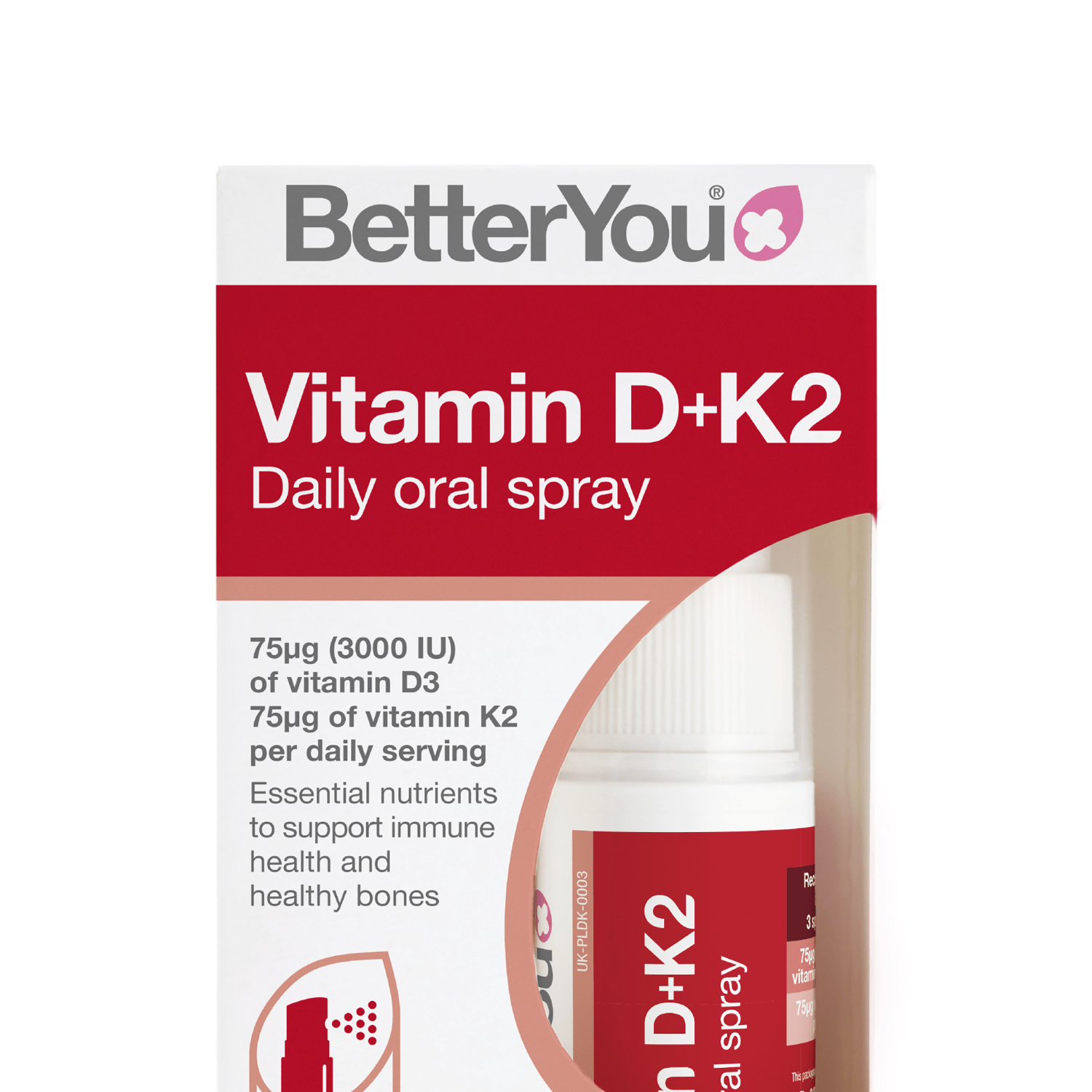 BetterYou D3000+K2 Vitamin D Daily Oral Spray 12ml - UK Food & Drink - 96175101