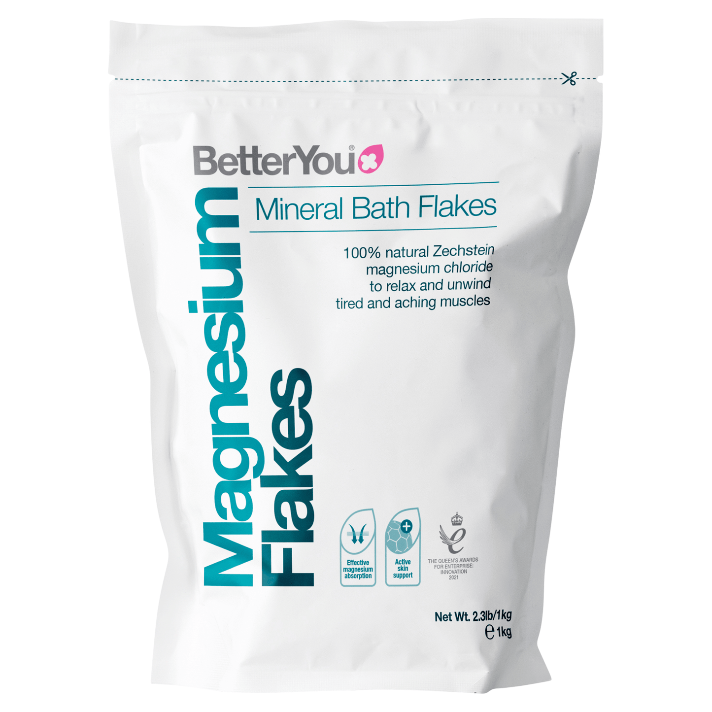 BetterYou Magnesium Mineral Bath Flakes 1kg - UK Food & Drink - 5060148520339