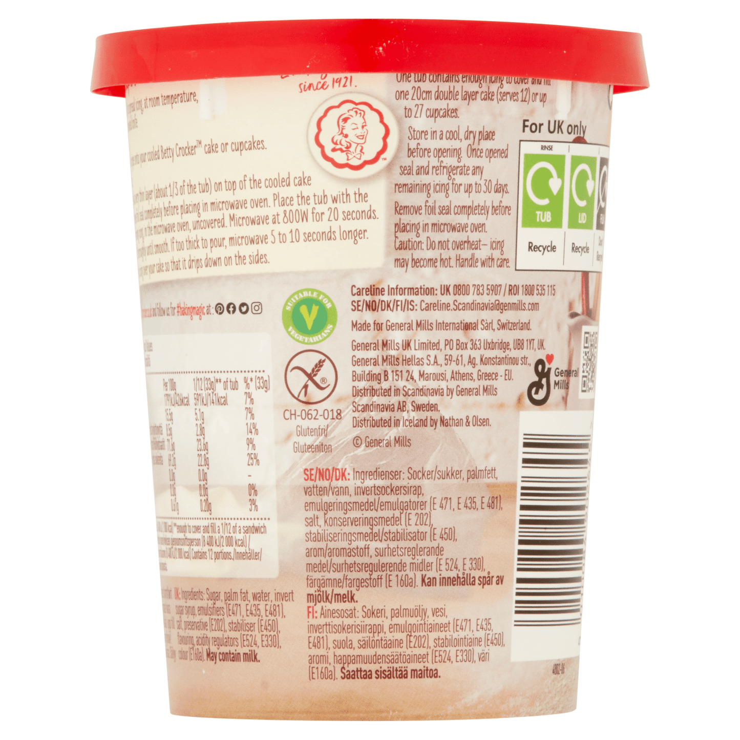 Betty Crocker Velvety Vanilla Icing 400g - UK Food & Drink - 5010084902645