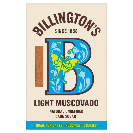 Billington's Light Muscovado Natural Unrefined Cane Sugar 500g - UK Food & Drink - 5010651001214