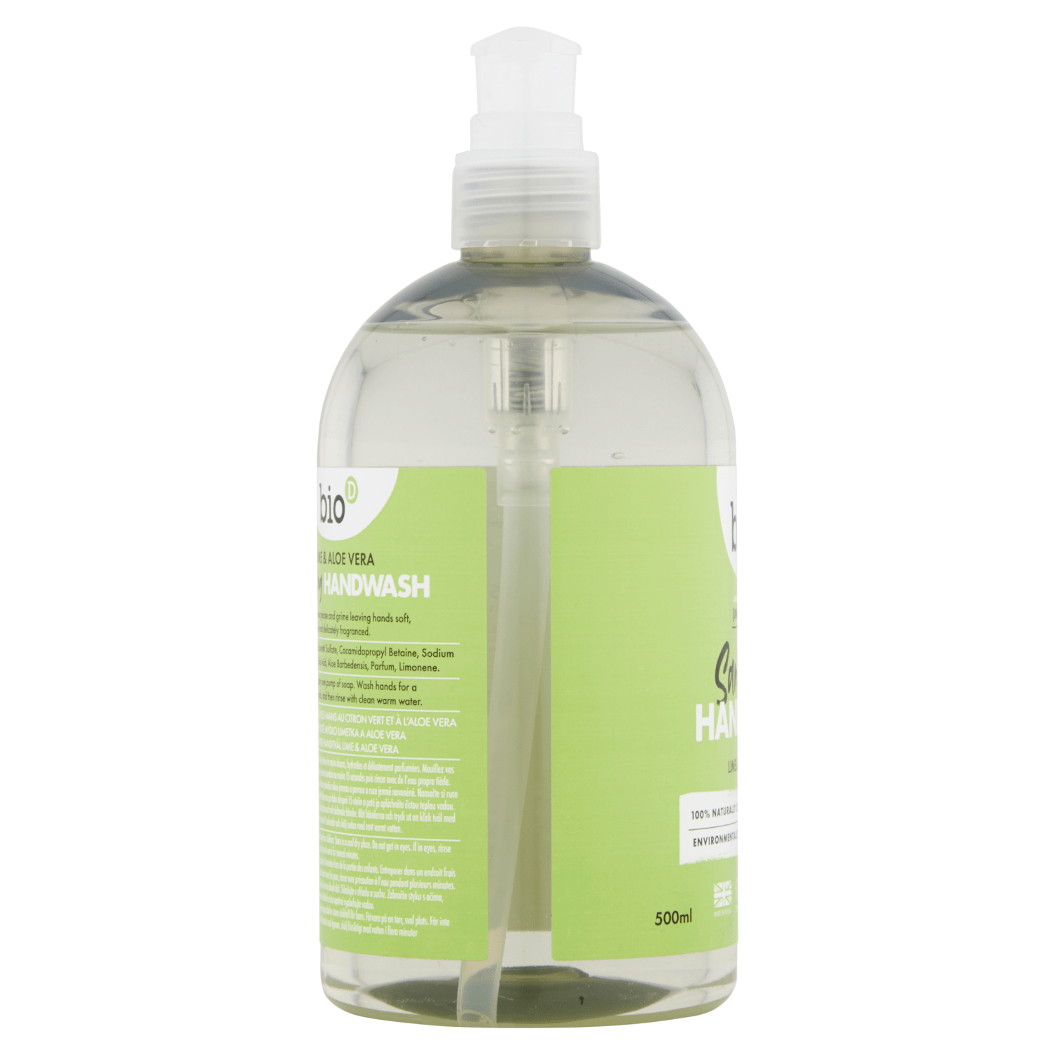 Bio D Cleansing Handwash Lime & Aloe Vera 500ml - UK Food & Drink - 5034938500023