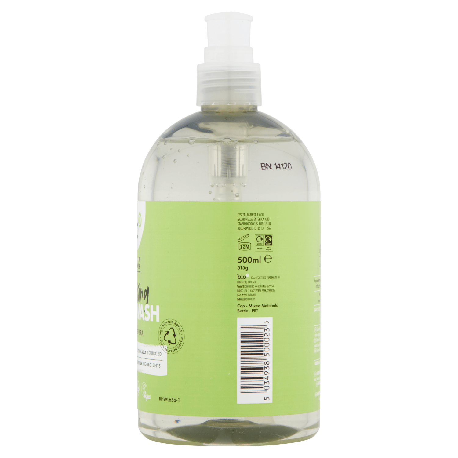 Bio D Cleansing Handwash Lime & Aloe Vera 500ml - UK Food & Drink - 5034938500023