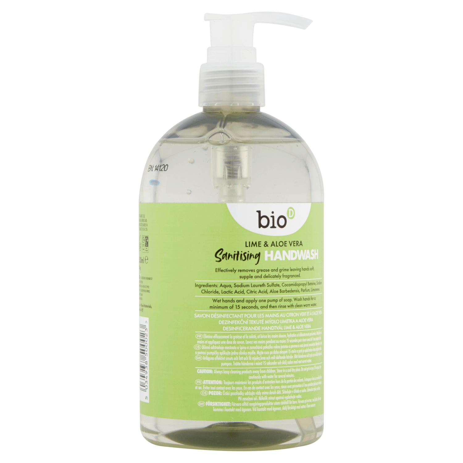Bio D Cleansing Handwash Lime & Aloe Vera 500ml - UK Food & Drink - 5034938500023