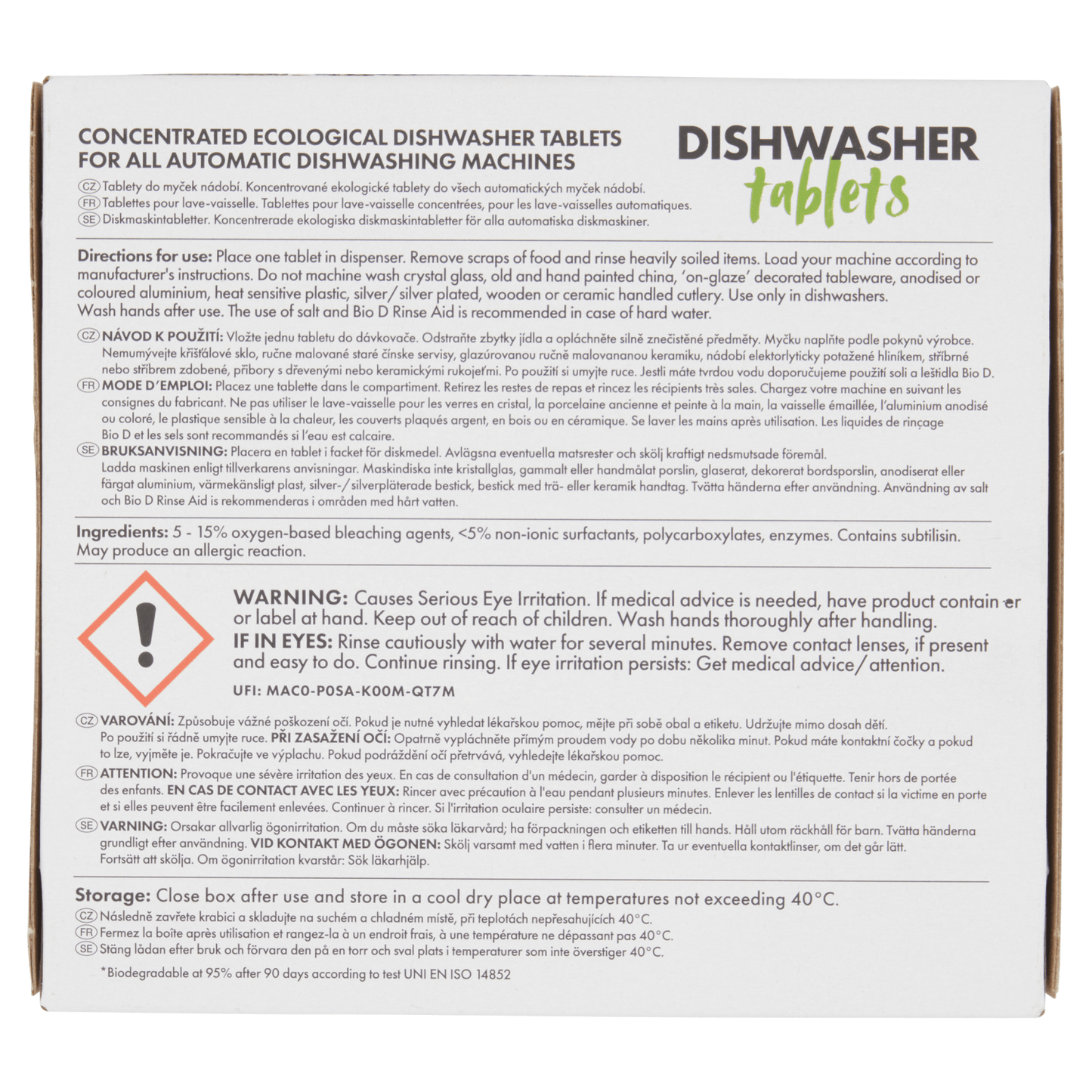 Bio D Dishwasher Tablets 360g - UK Food & Drink - 5034938500191