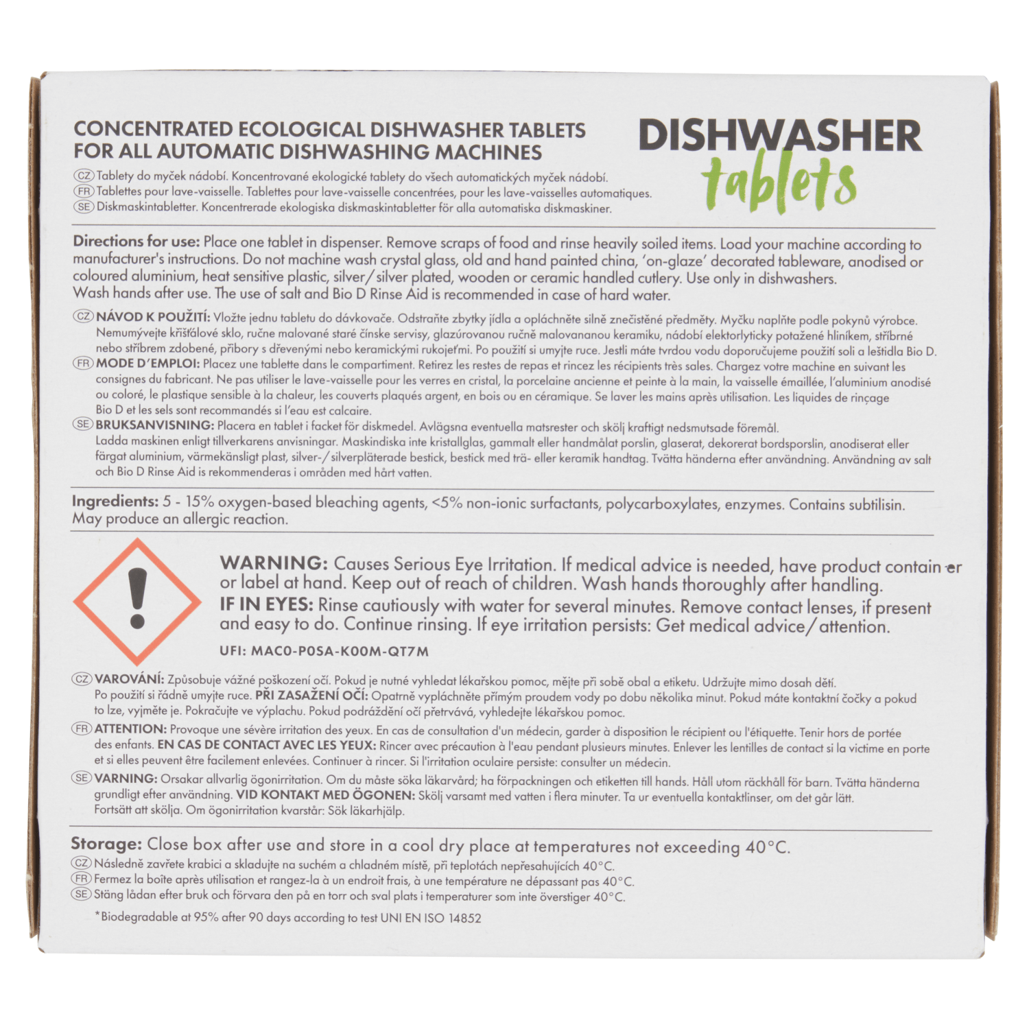Bio D Dishwasher Tablets 360g - UK Food & Drink - 5034938500191