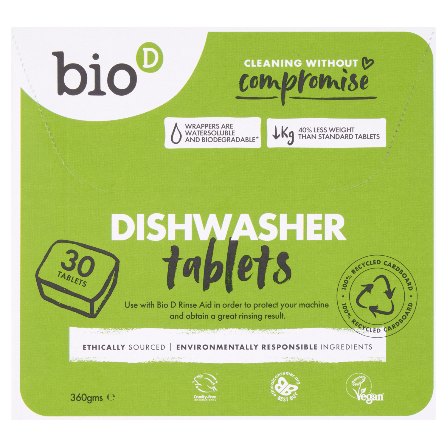 Bio D Dishwasher Tablets 360g - UK Food & Drink - 5034938500191