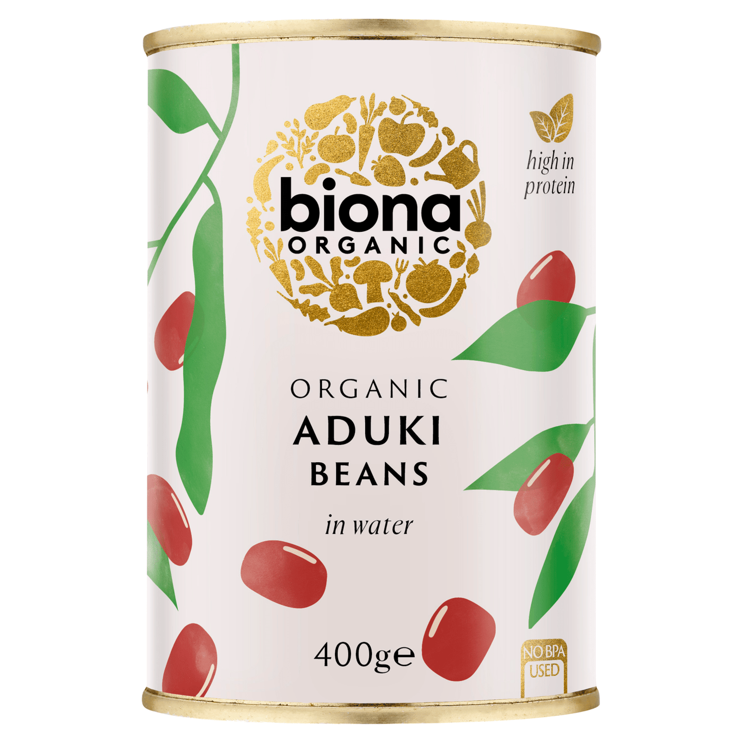 Biona Organic Aduki Beans in Water 400g - UK Food & Drink - 5032722308244