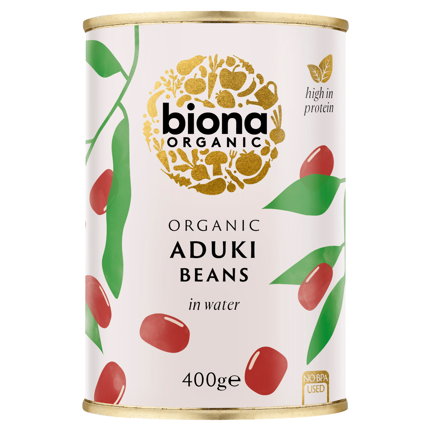 Biona Organic Aduki Beans in Water 400g - UK Food & Drink - 5032722308244