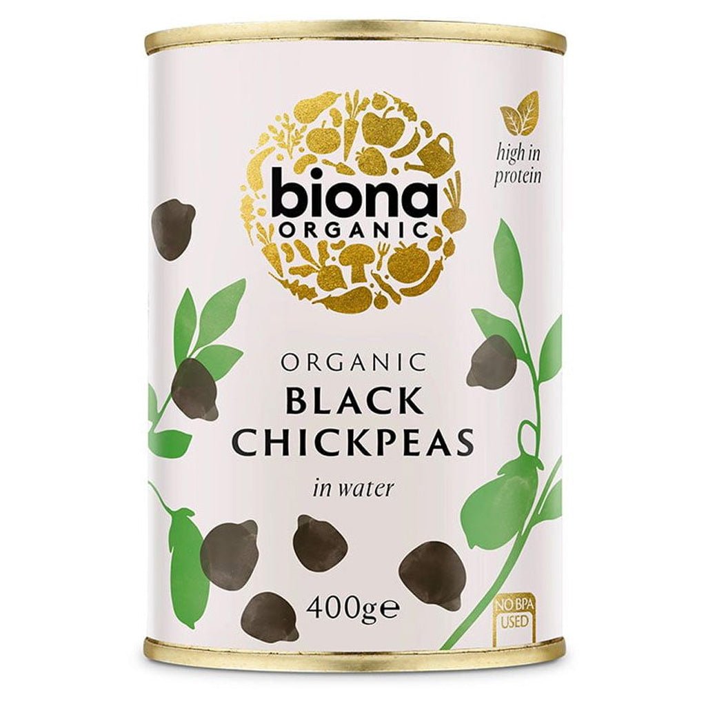 Biona Organic Black Chickpeas in Water 400g - UK Food & Drink - 5032722316157