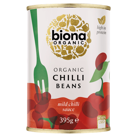 Biona Organic Chilli Beans Mild Chilli Sauce 395g - UK Food & Drink - 5032722318373