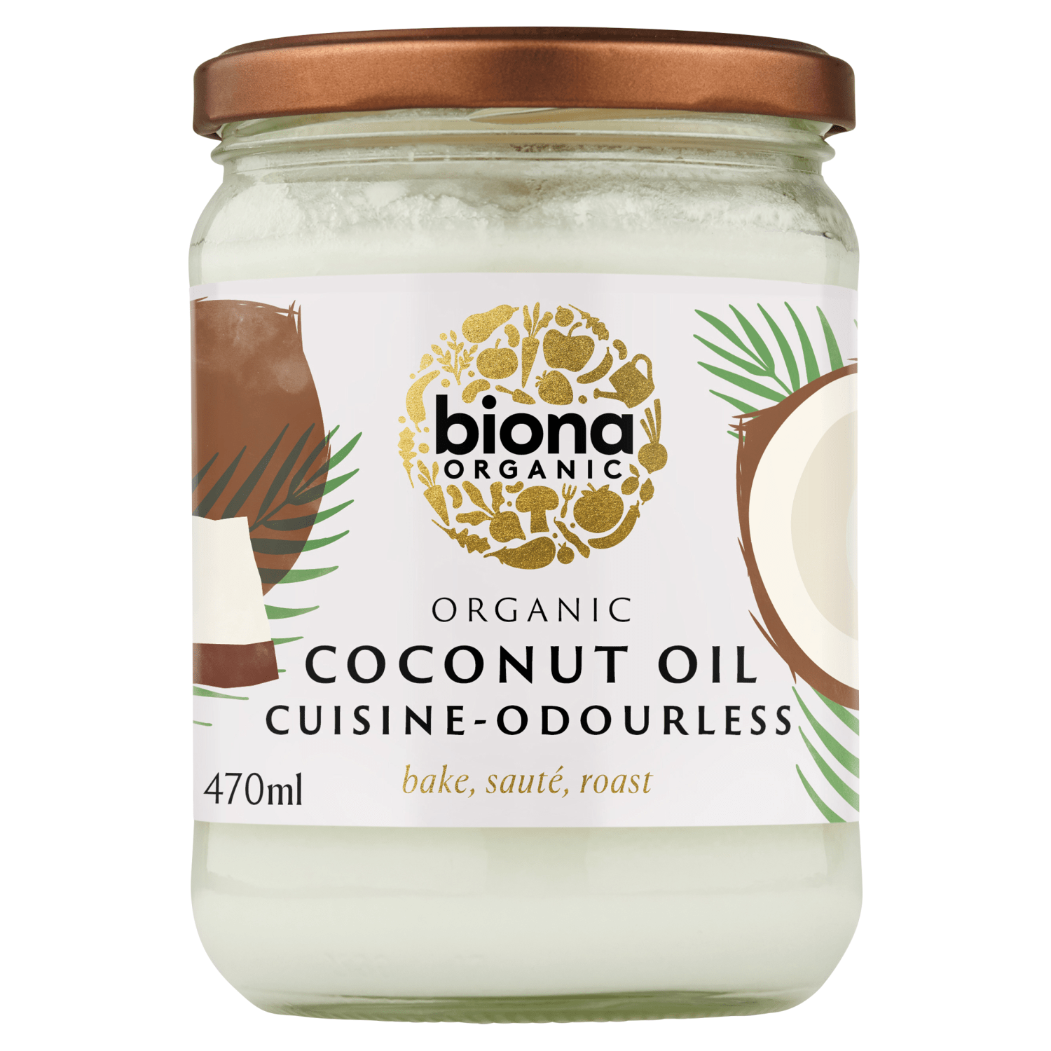 Biona Organic Coconut Oil Cuisine - Odourless 470ml - UK Food & Drink - 5032722313583