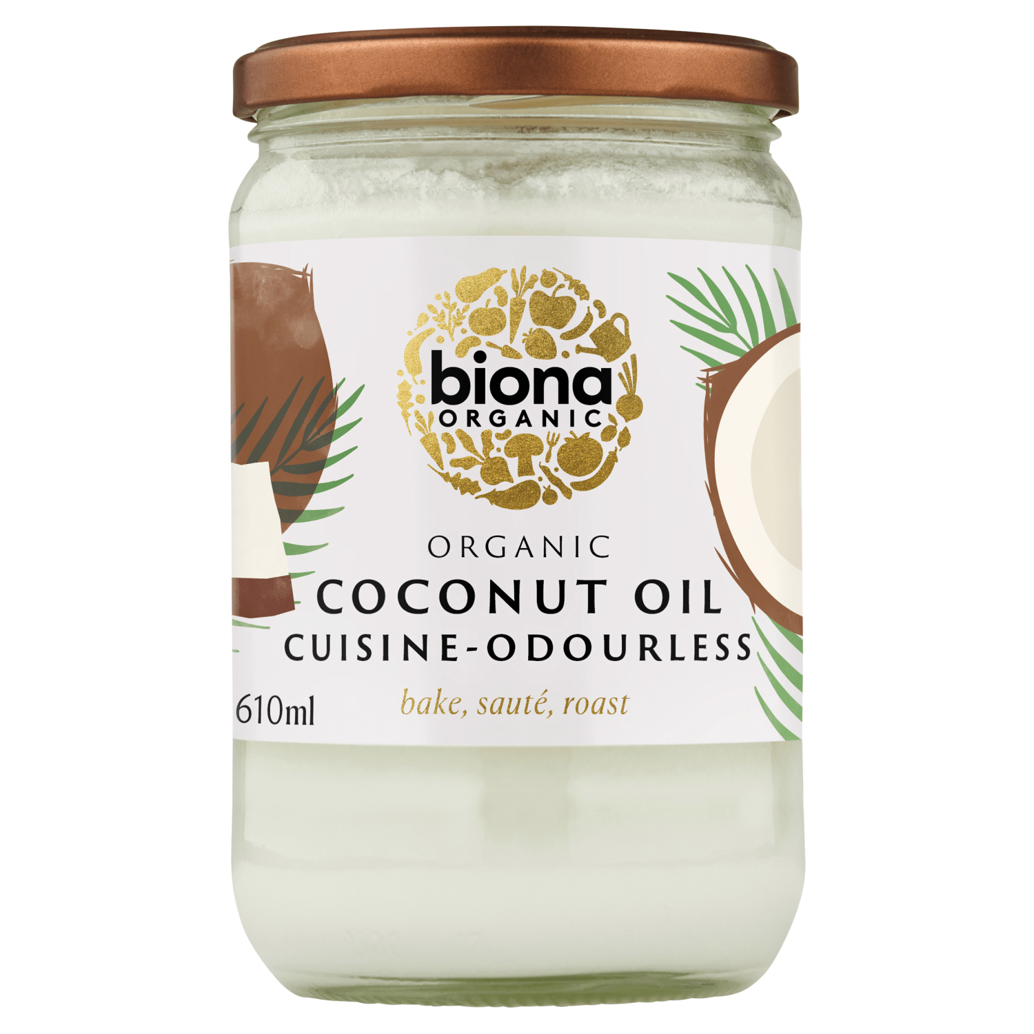 Biona Organic Coconut Oil Cuisine - Odourless 610ml - UK Food & Drink - 5032722313590