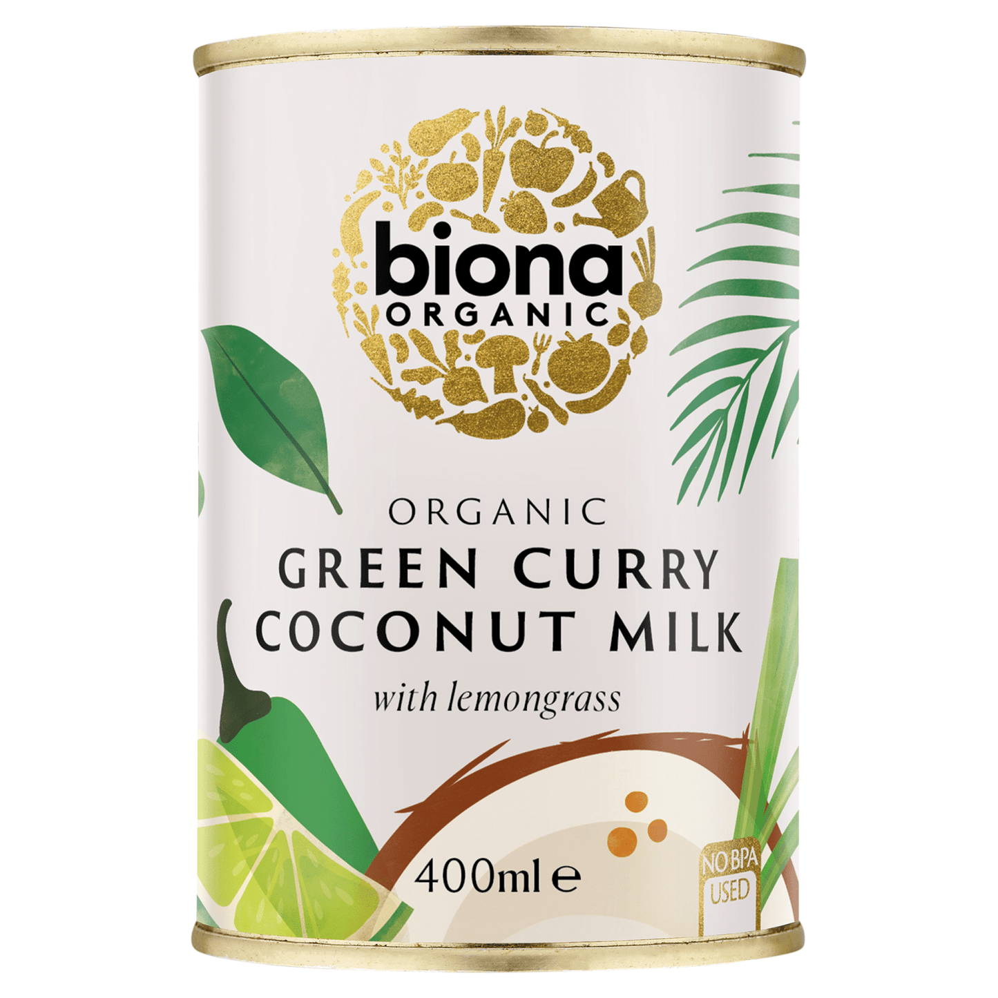 Biona Organic Green Curry Coconut Milk with Lemongrass 400ml - UK Food & Drink - 5032722318847